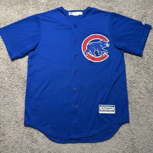 Majestic Chicago Cubs Blue Jersey Mens Medium Cool Base MLB Baseball Stitched